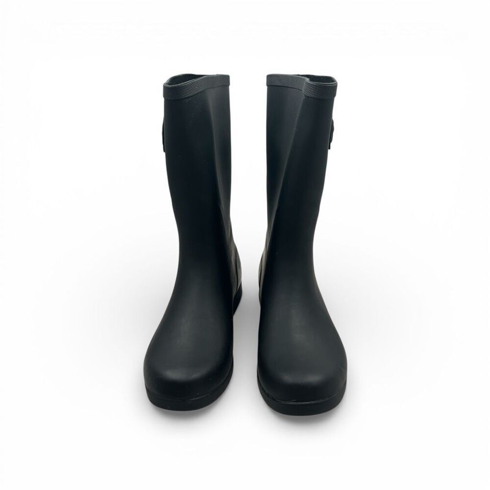 Chooka Fremont Mid Rain Boots Black Matte Rubber Size 7